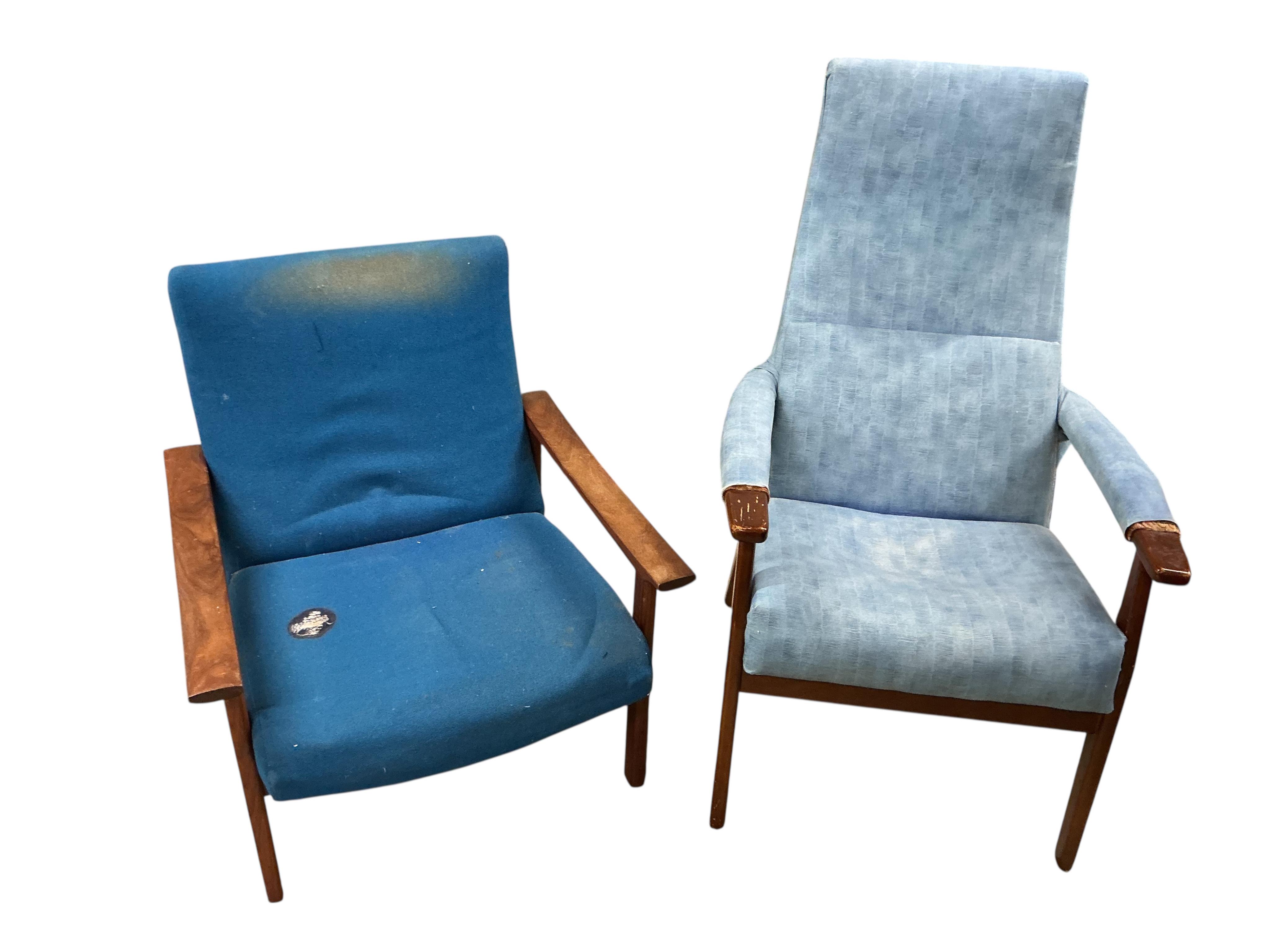 Two mid century armchairs
